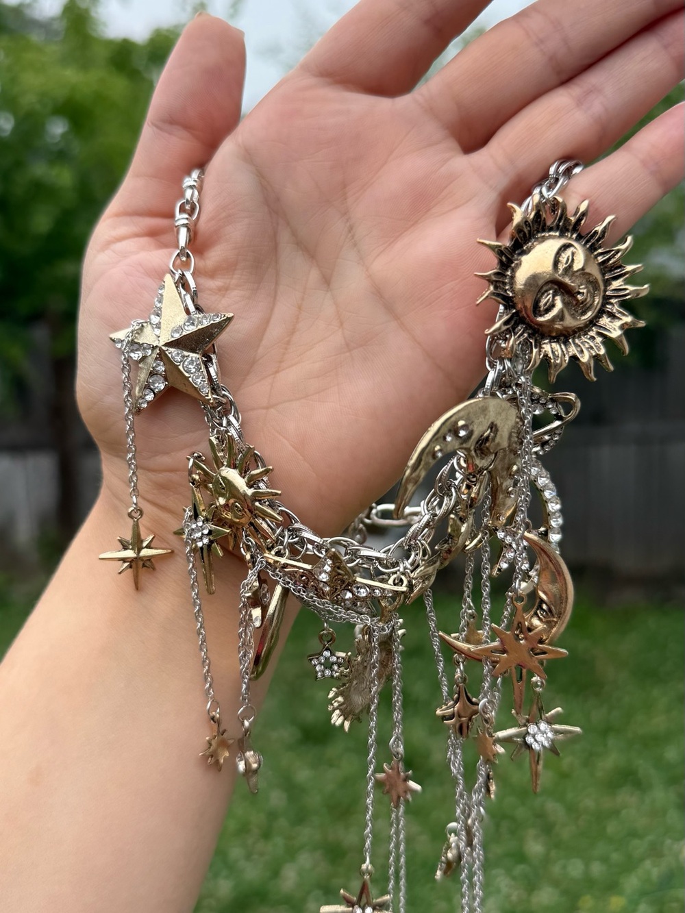 Luxury Sun & Moon Statement Necklace and Earring Set - Picture 8 of 8